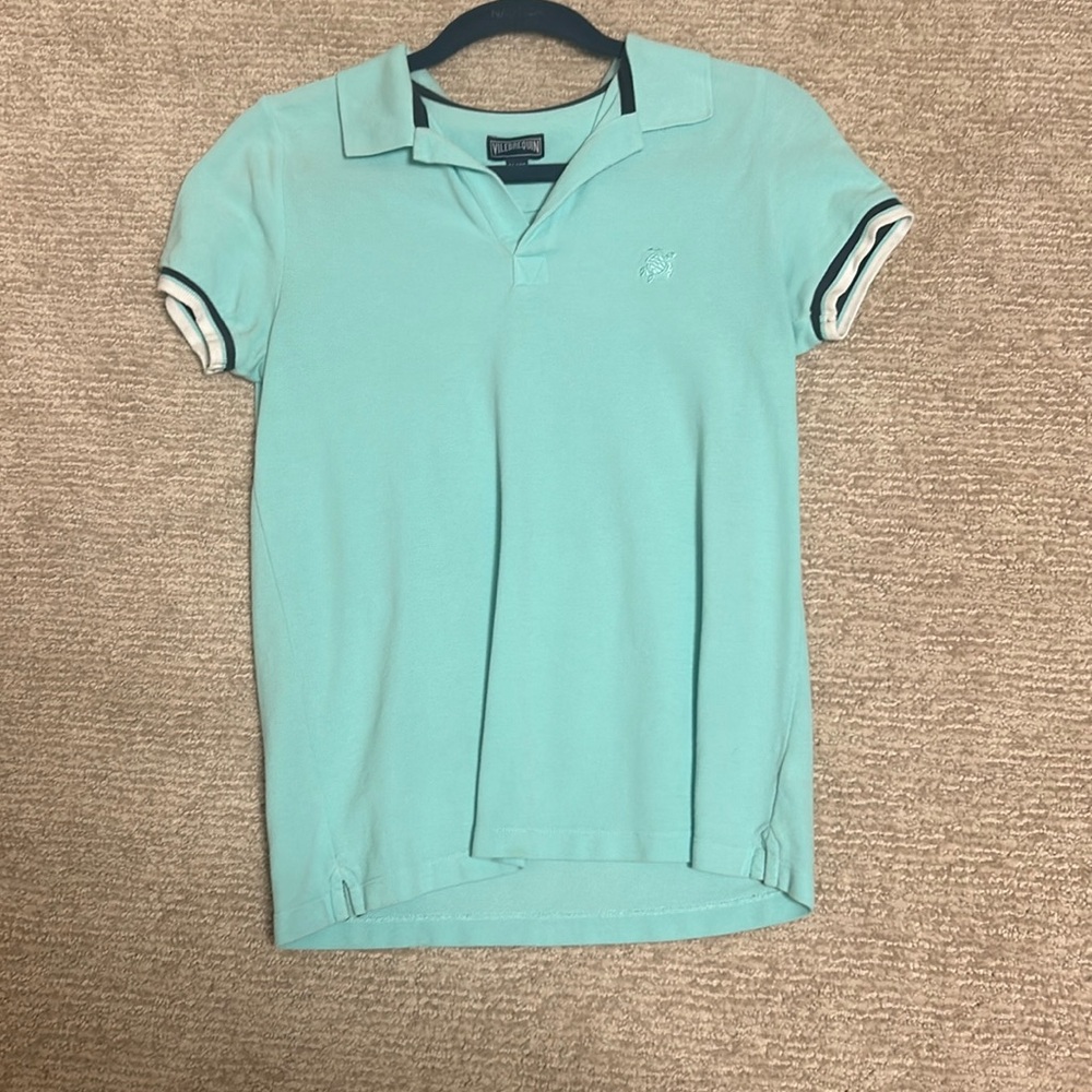 Teal boys Vilebrequin collard shirt